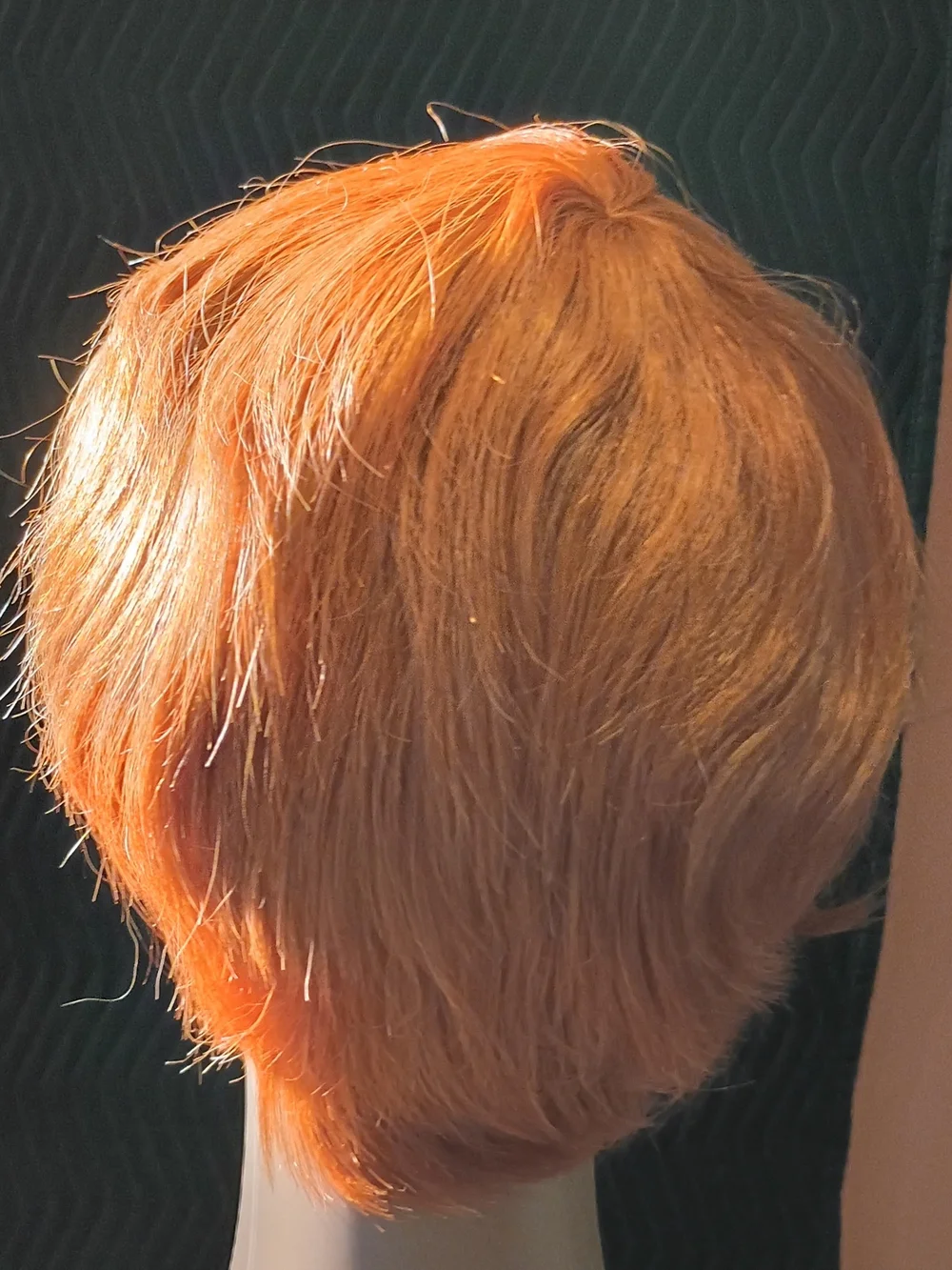 Short Layered Women's Wig in Vibrant Copper Red